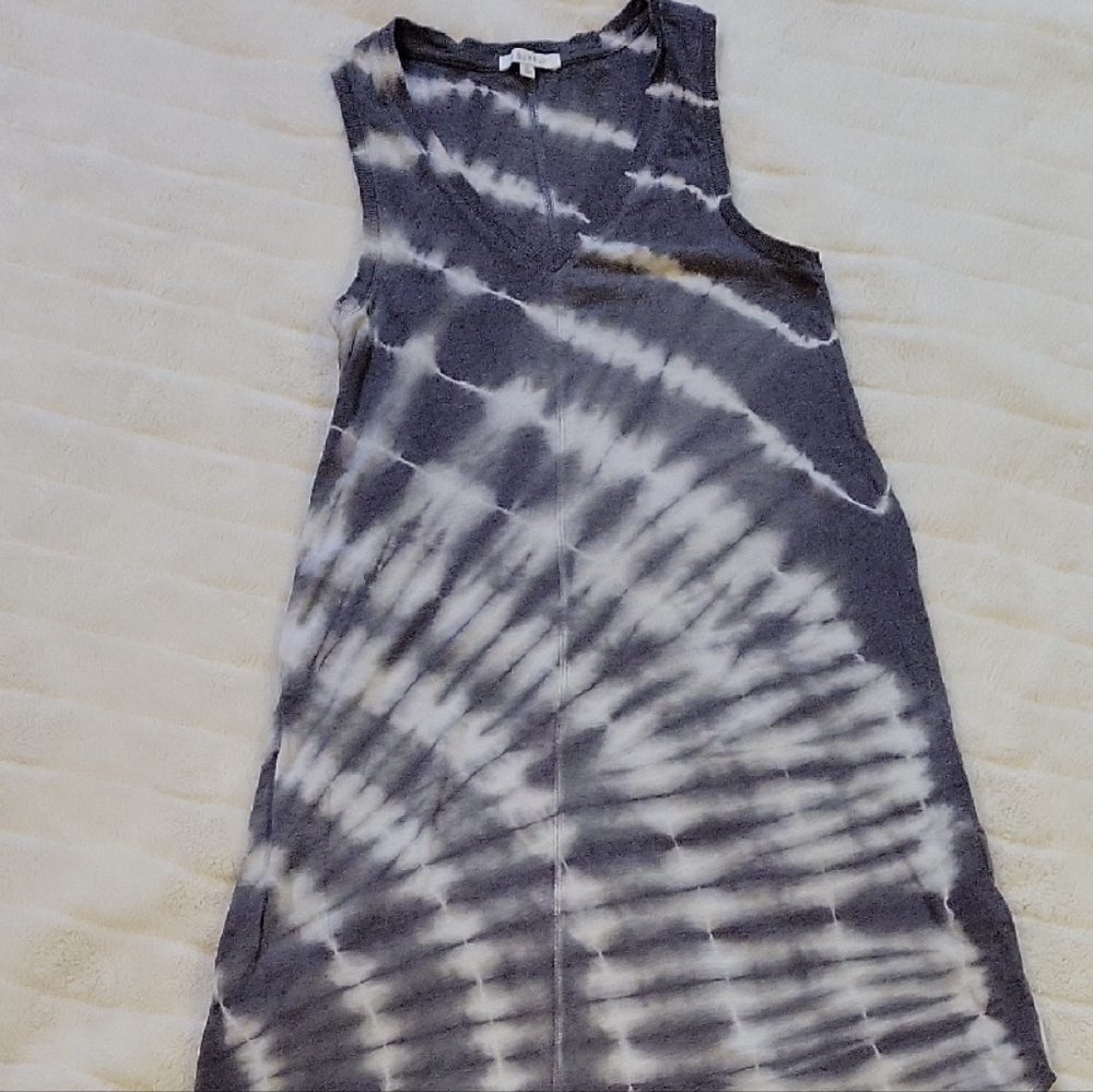 Z Supply Asymmetrical White and Gray Sundress